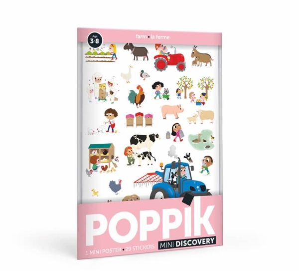 Poppik Mini Discovery Poster and Stickers - On the Farm