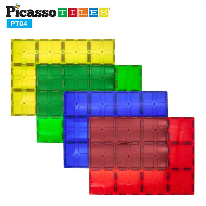 PicassoTiles Magnetic Large Stabilizer Tile Set - 4pcs