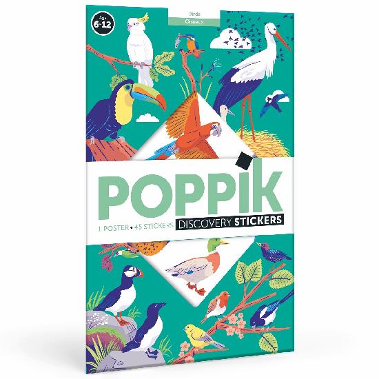 Poppik Discovery Poster and Stickers - Birds