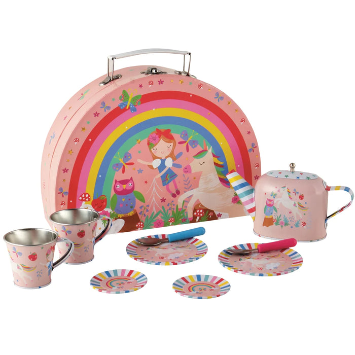 Semi Circle Tin Tea Set - Rainbow Fairy