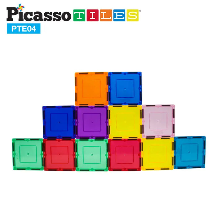 PicassoTiles Magnetic Square Expansion Pack Tile Set - 12pcs