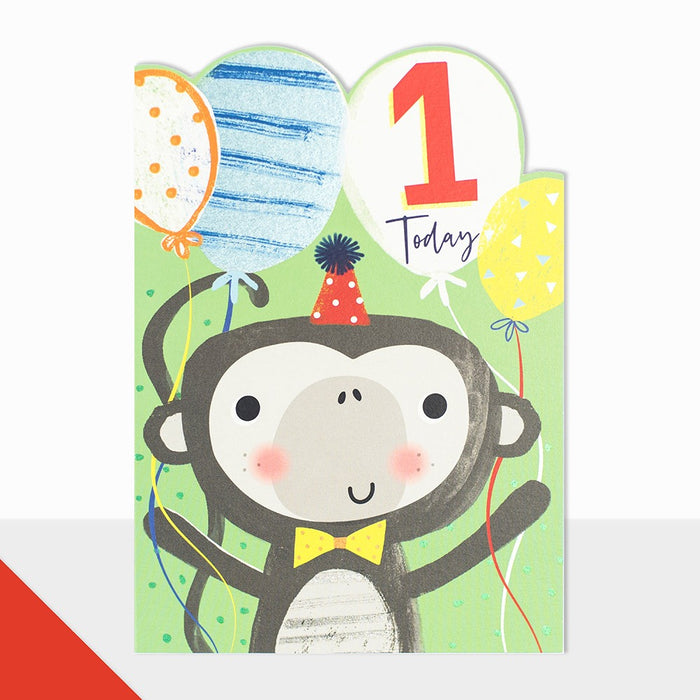 Birthday Card 1st Birthday Monkey