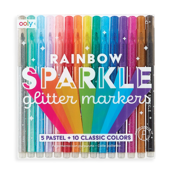 Ooly Rainbow Sparkle Glitter Markers -Set of 15
