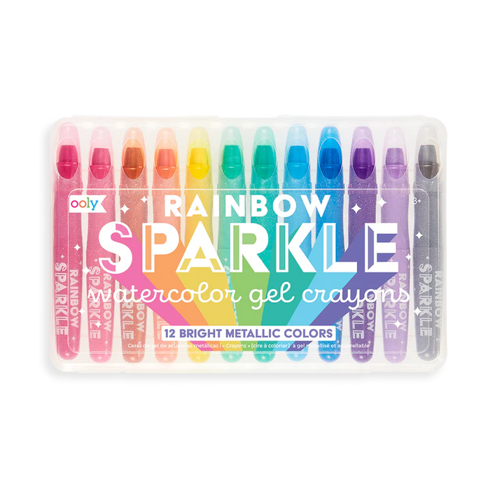 ooly Rainbow Sparkle Metallic Watercolor Gel Crayons 12pc Set