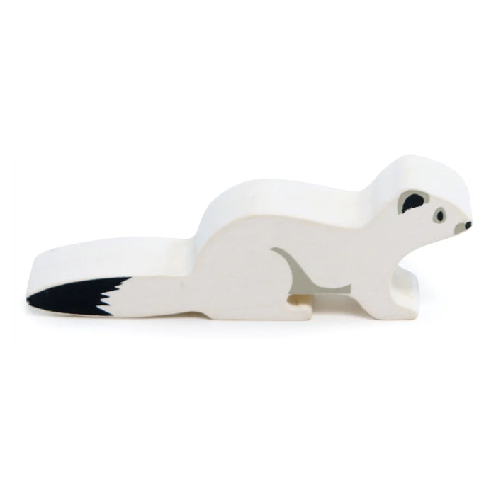 Wooden Polar Animal - White Stoat