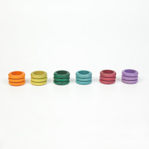 Wood Coloured Rings 18pc Set by Grapat