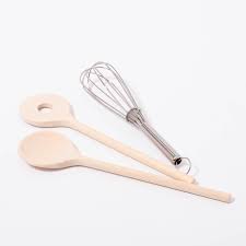 Wood Spoons With Whisk Set by Gluckskafer
