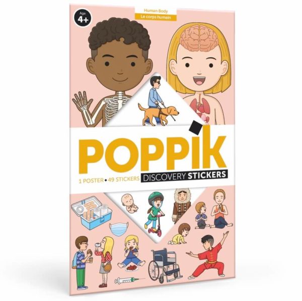 Poppik Discovery Poster and Stickers - Human Body
