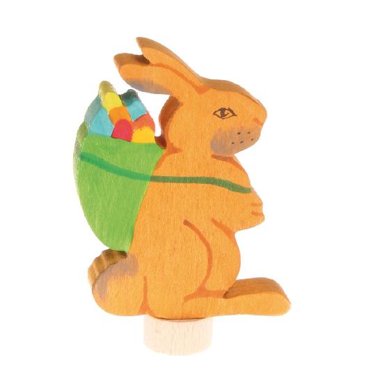 Handcoloured Deco Rabbit with Basket by Grimm's