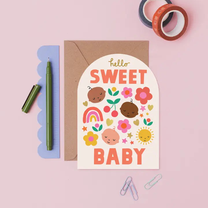 New Baby Card Hello Sweet Baby