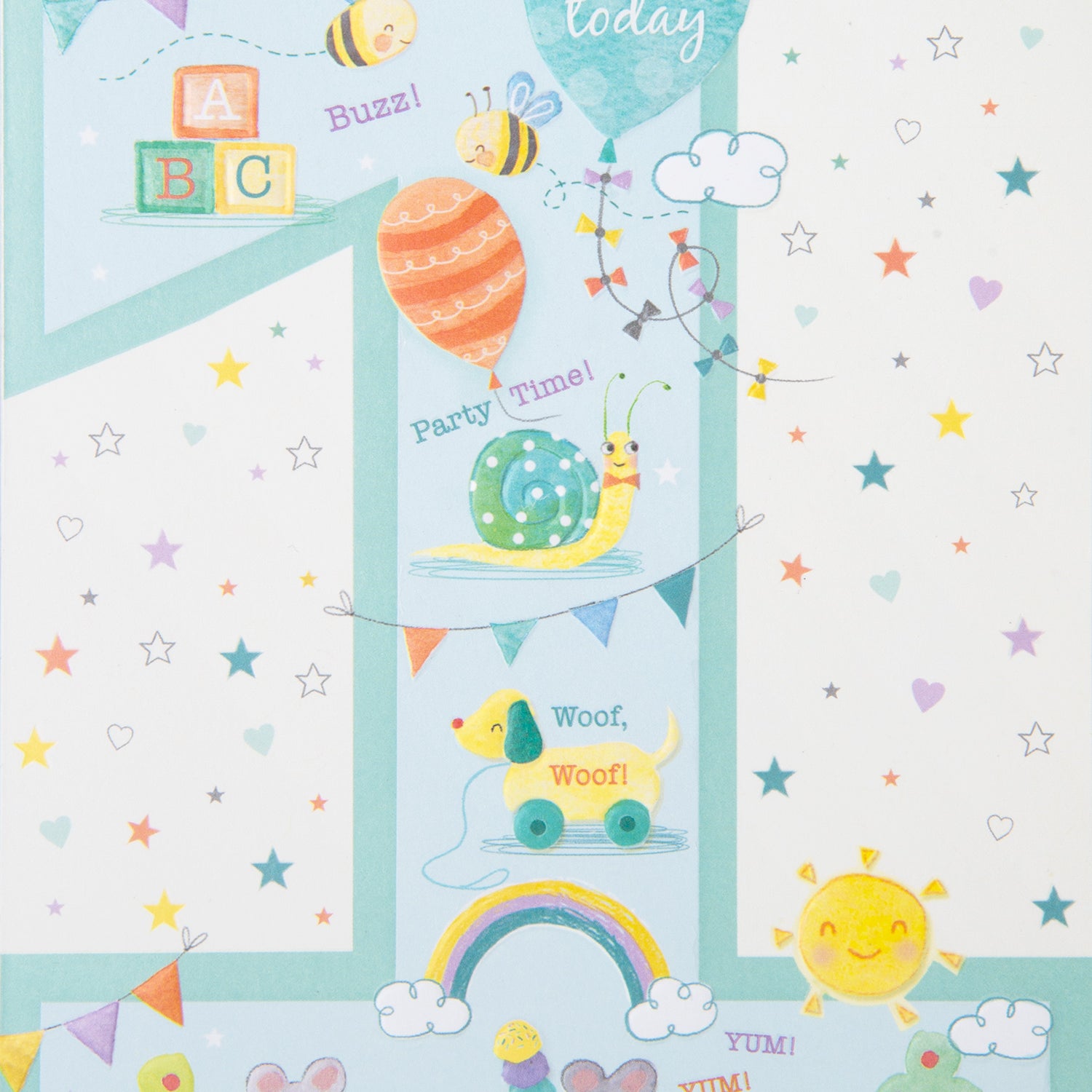 Birthday Card Number 1 Little KId Icons
