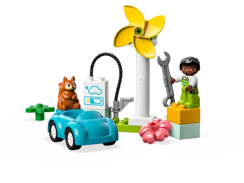 Lego Duplo Wind Turbine and Electric Car 10985