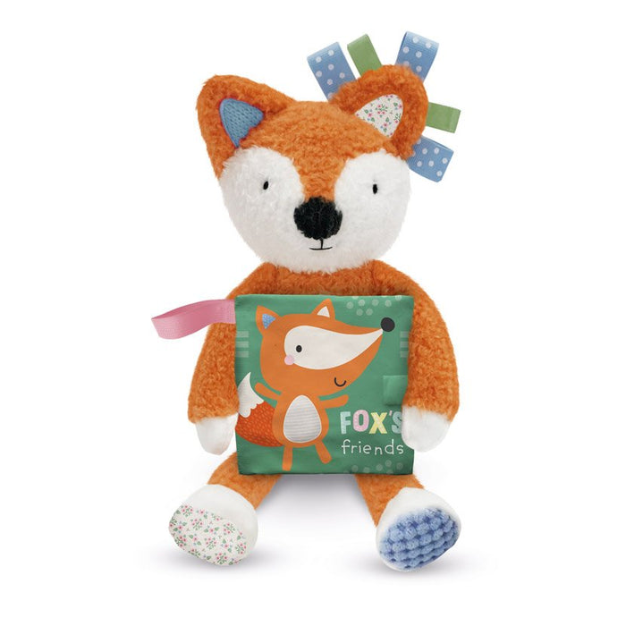 Sensory Snuggable Medium Plush Fox with Cloth Book