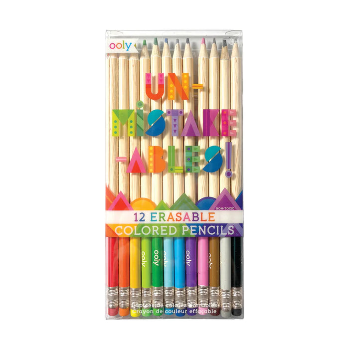 ooly Un-Mistake-Ables! Erasable Coloured Pencils - Set of 12