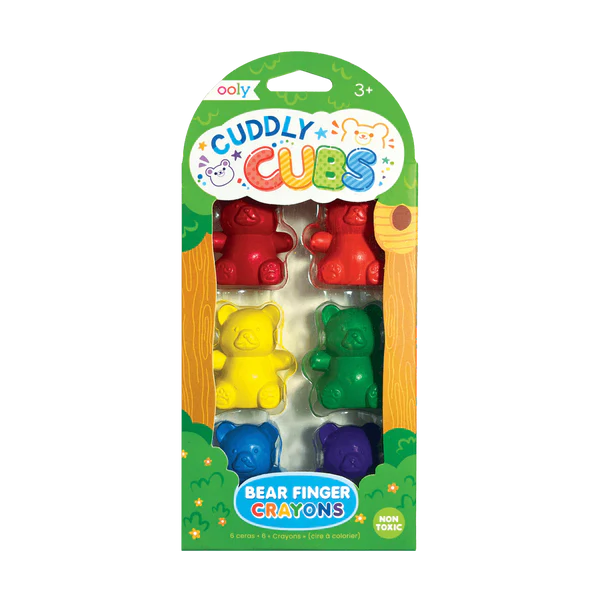 ooly Cuddly Cubs Bear Finger Crayons - Set of 6