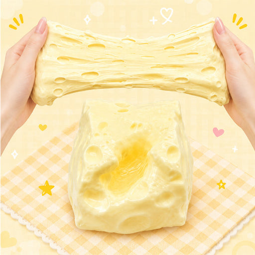 Super Soft & Stretchy Cheese Cube Squishy- Large