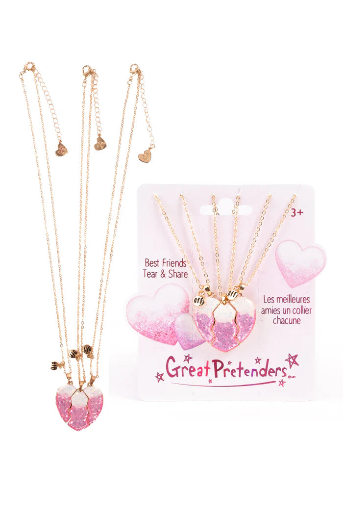 Great Pretenders Besties Era Tear and Share Necklaces, 3pc