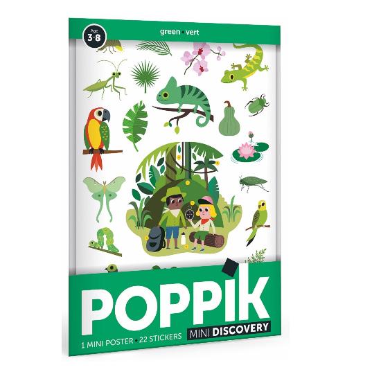 Poppik Mini Discovery Poster and Stickers - Jungle