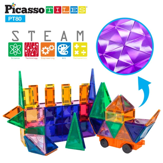 Picasso Magnetic Master Builder Tile Set - 80pcs