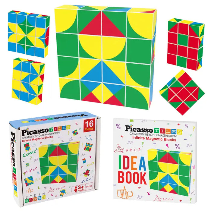 PicassoTiles Infinite Magnetic Cube Set - 16pcs