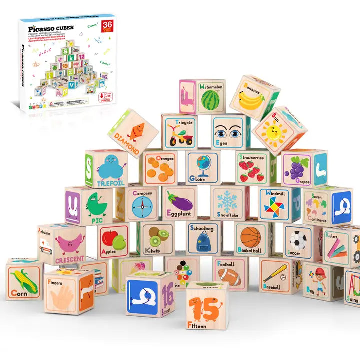 PicassoTiles 1" Magnetic Cubes Set - 36pcs