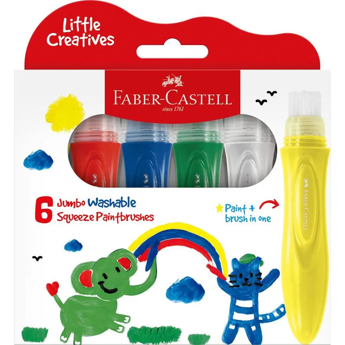 6 Extra Jumbo Washable Squeeze Paintbrushes