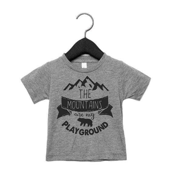 Portage and Main The Mountains are My Playground Tee - Grey - Various Sizes