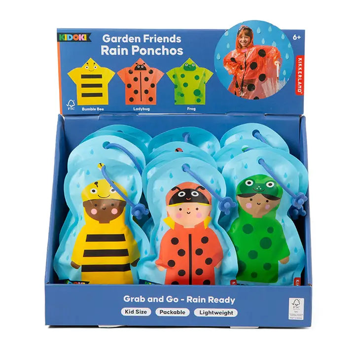 Kidoki Garden Friends Rain Ponchos - Various Styles