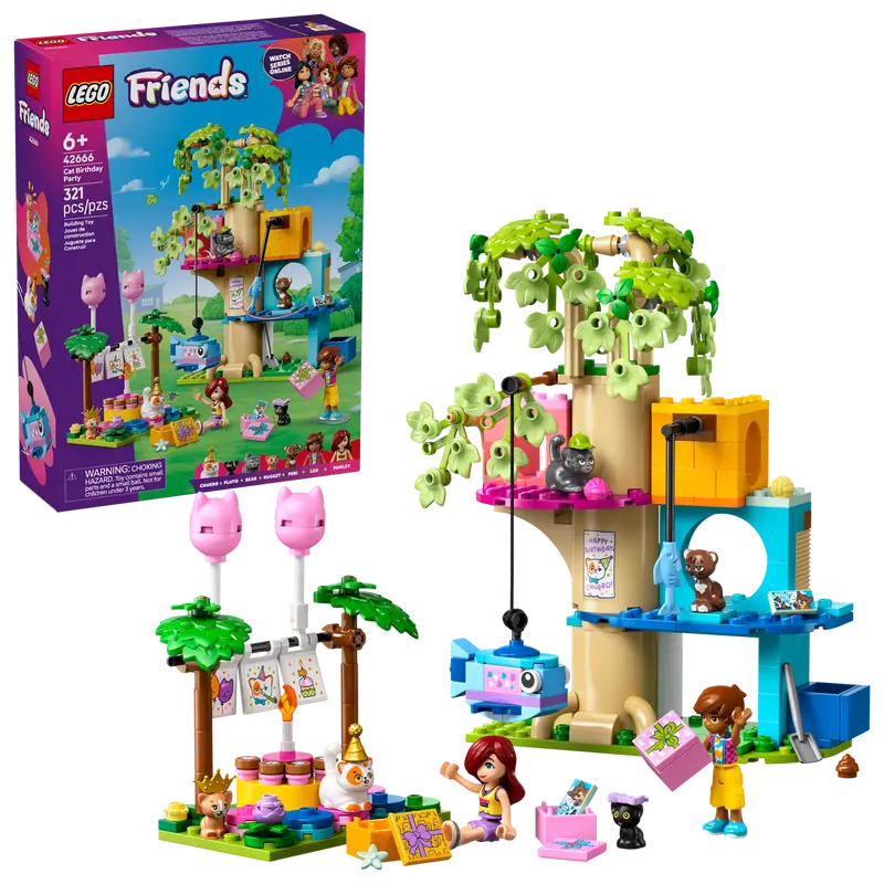 Lego Friends Cat Birthday Party & Tree House 42666