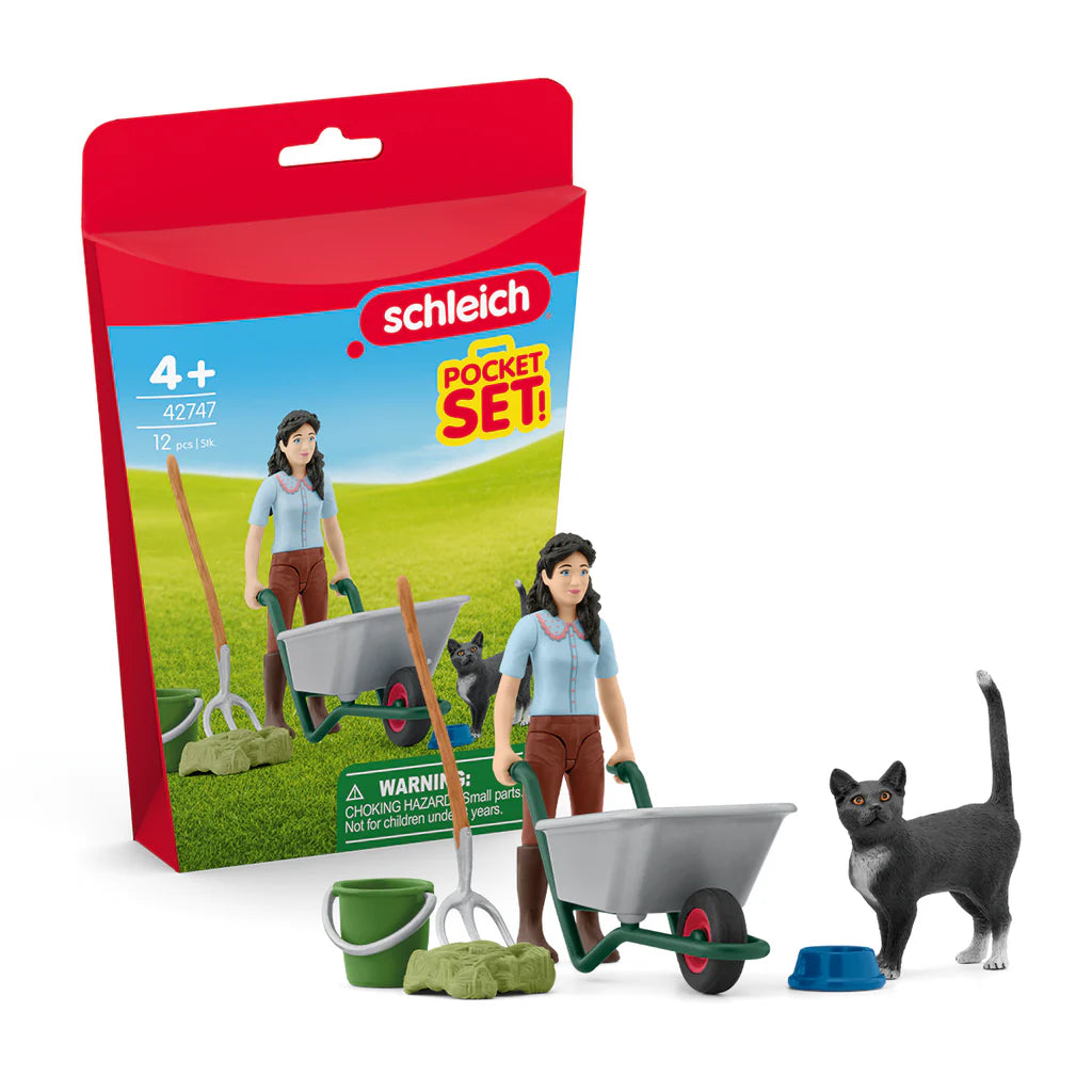 Schleich Horse Club Pocket Set - Mucking & Grooming Playset 42747