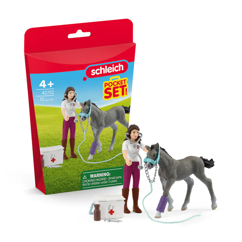 Schleich Horse Club Pocket Set - Horse Care Playset with Trakehner Foal 42752