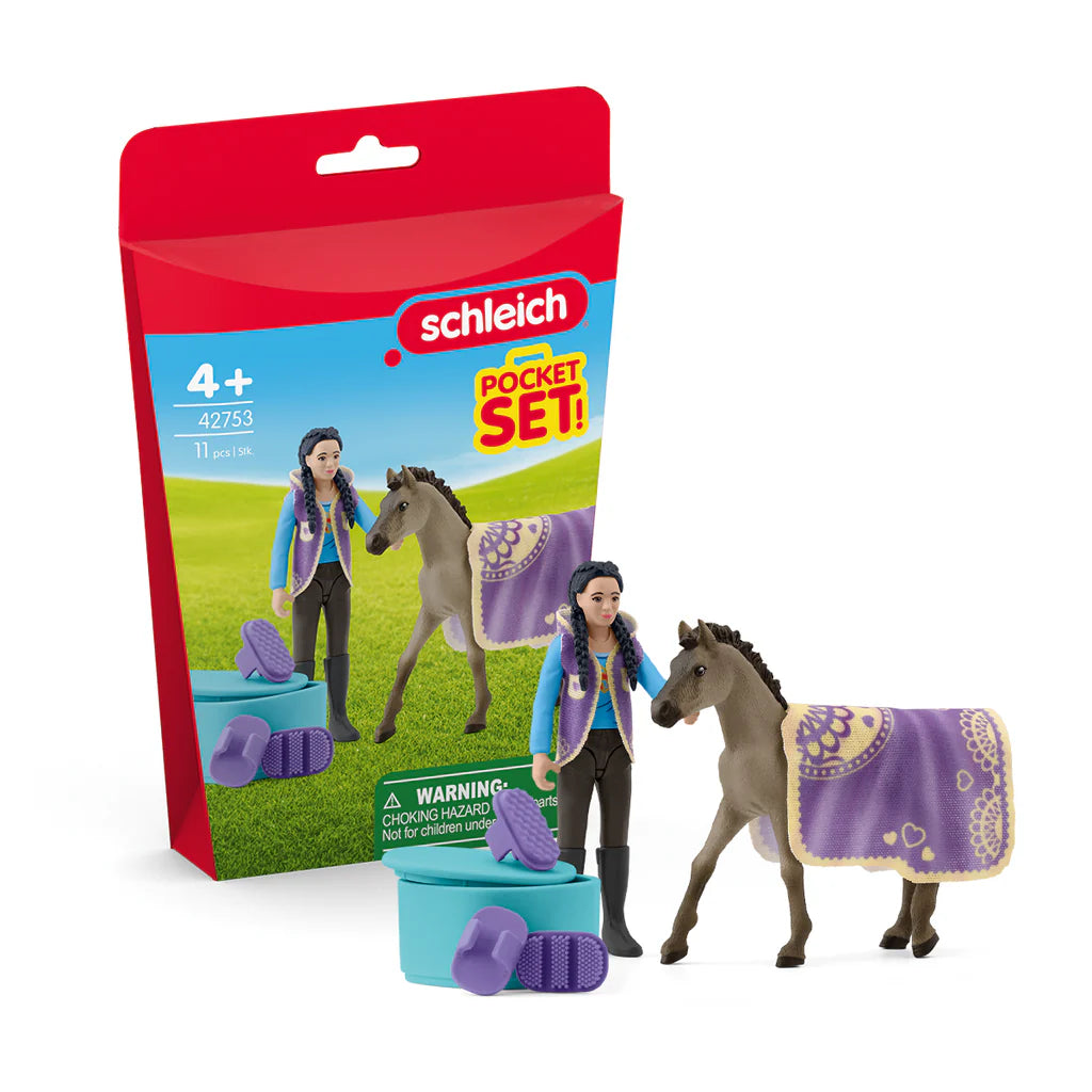 Schleich Horse Club Pocket Set - Criollo Definitivo Beauty Set with Kim 42753
