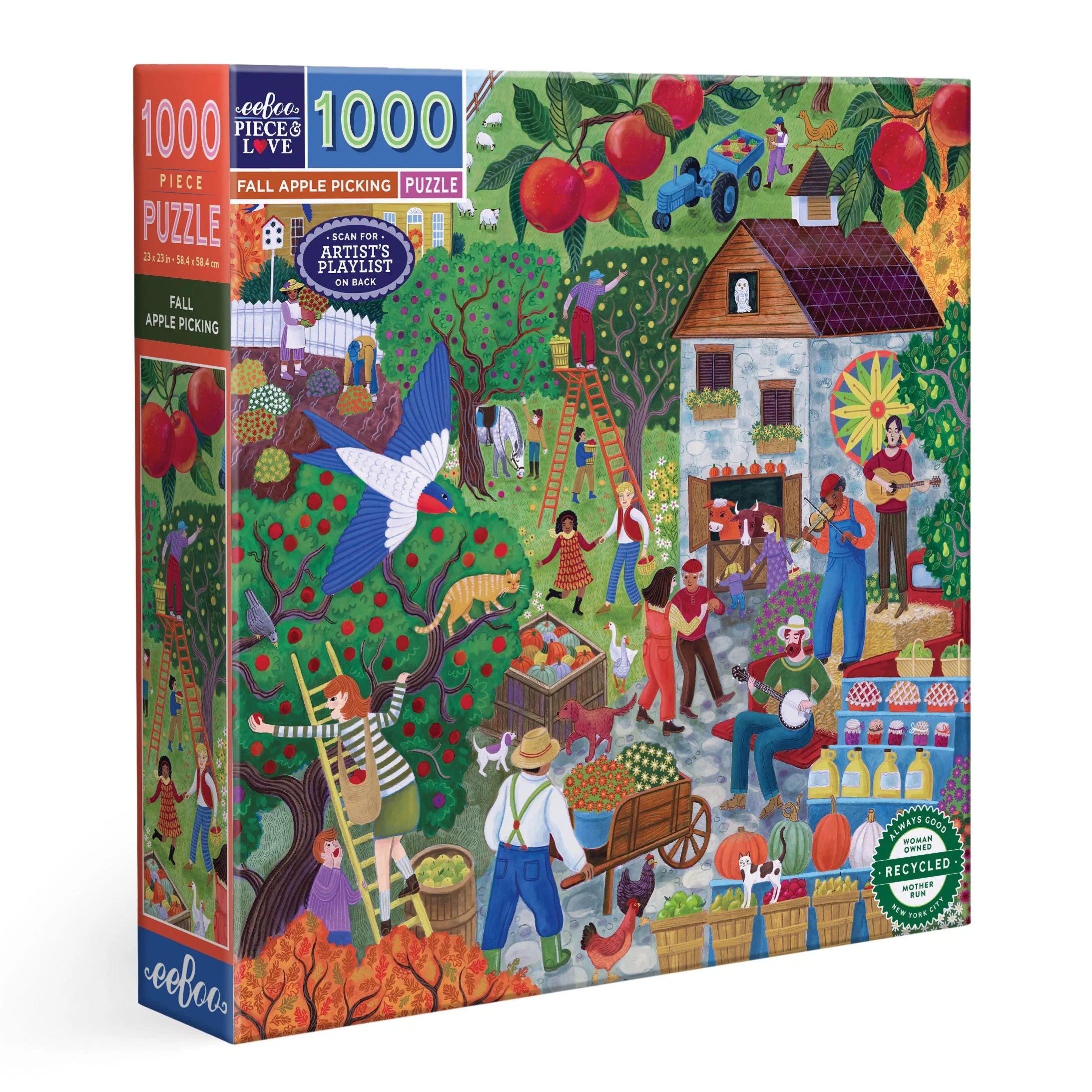 eeBoo Fall Apple Picking 1000 Piece Puzzle