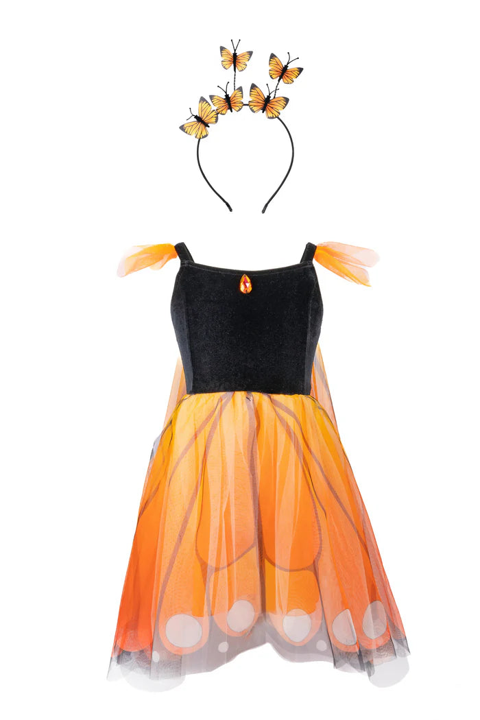 Great Pretenders Monarch Butterfly Twirl Dress with Wings & Headband - 2 Sizes