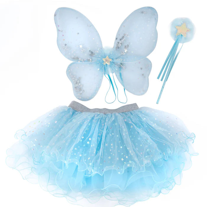 Great Pretenders Iridescent Celestial Tutu, Fairy Wings, and Wand Set  SZ 4-6