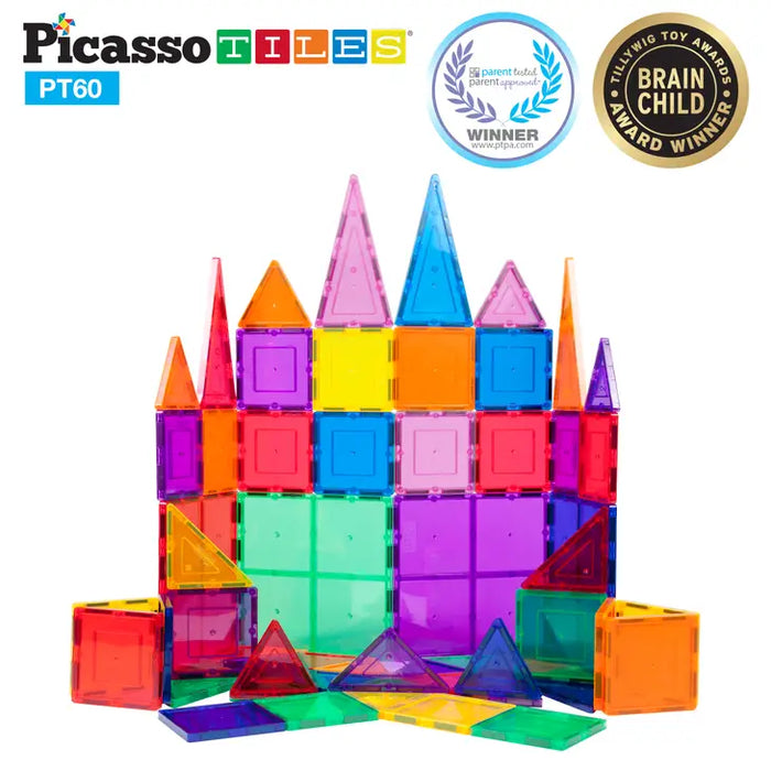 Picasso Magnetic Building Tile Set - 60pcs