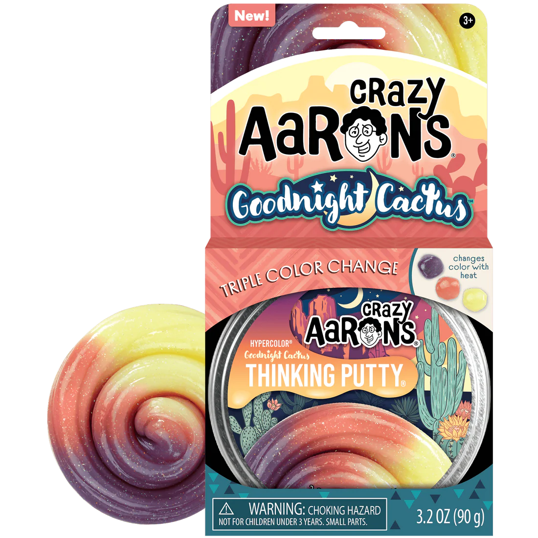 Crazy Aaron's Thinking Putty - Goodnight Cactus - Hypercolor