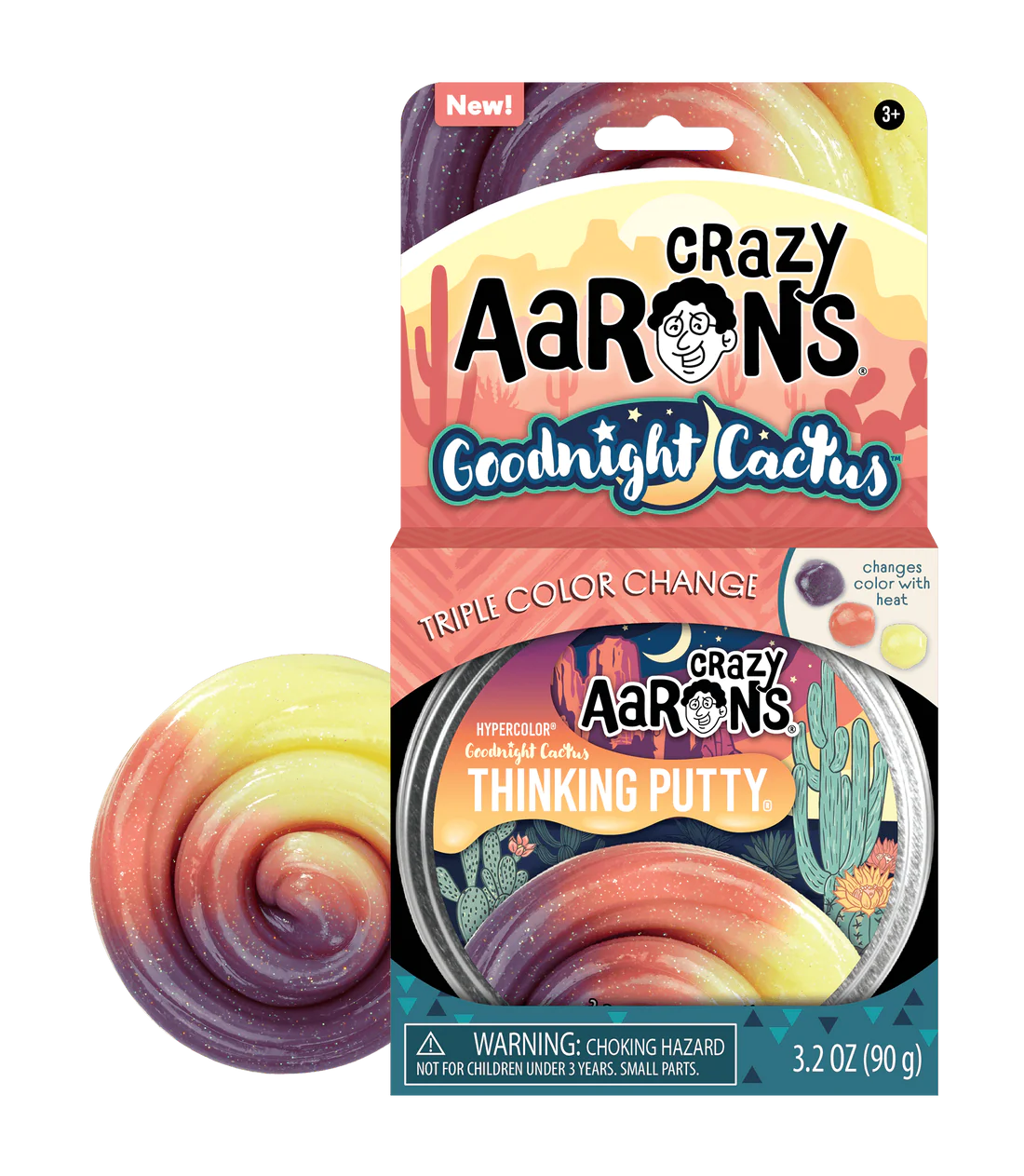 Crazy Aaron's Thinking Putty - Goodnight Cactus - Hypercolor