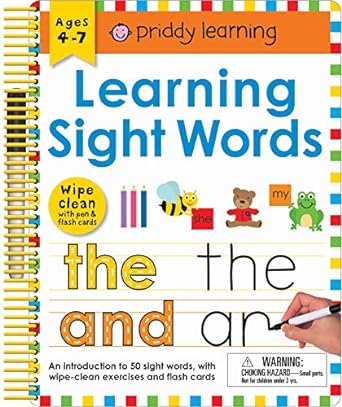Learning Sight Words Wipe Clean Book