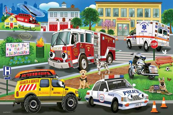 Cobble Hill 35 Piece Floor Puzzle - First Responders