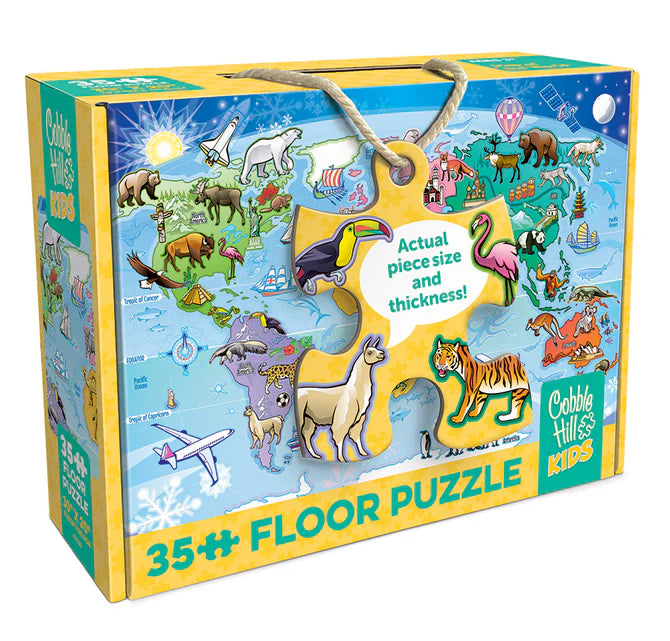 Cobble Hill 35 Piece Floor Puzzle - Map of the World