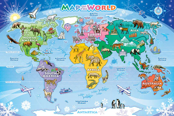 Cobble Hill 35 Piece Floor Puzzle - Map of the World