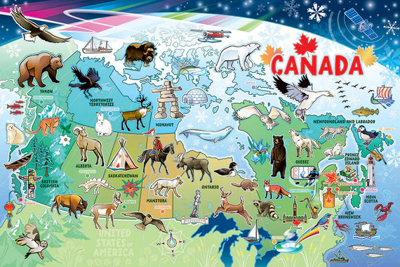 Cobble Hill 35 Piece Floor Puzzle - Map of Canada