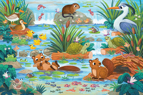 Cobble Hill 35 Piece Floor Puzzle - Beaver and Friends