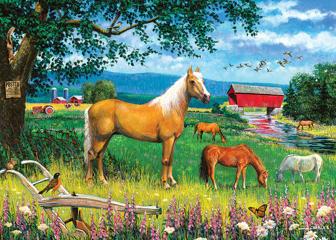 Cobble Hill 35pc Tray Puzzle - Horses in the Field