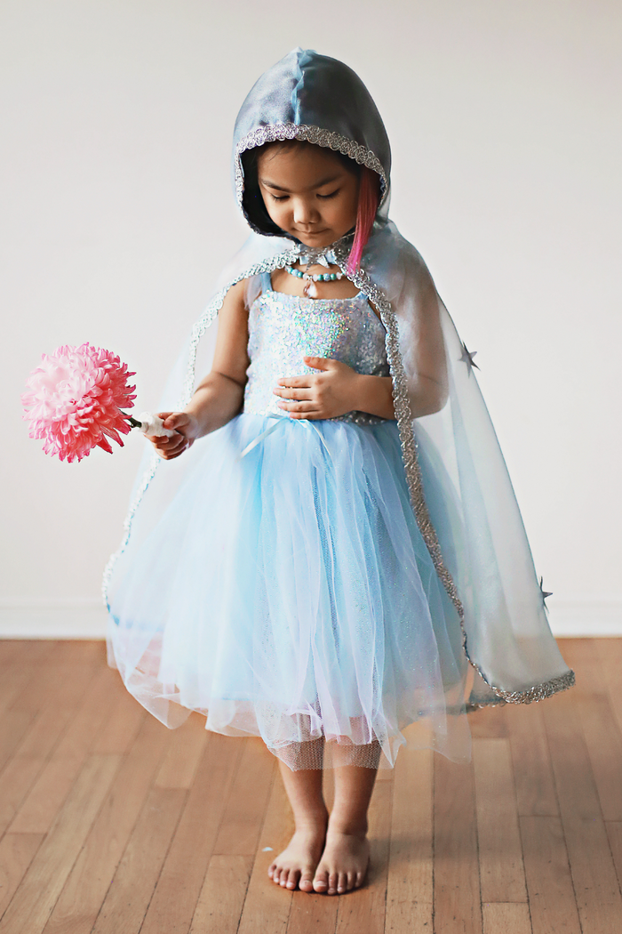 Great Pretenders Snow Queen Cape, Blue Silver - Various Sizes
