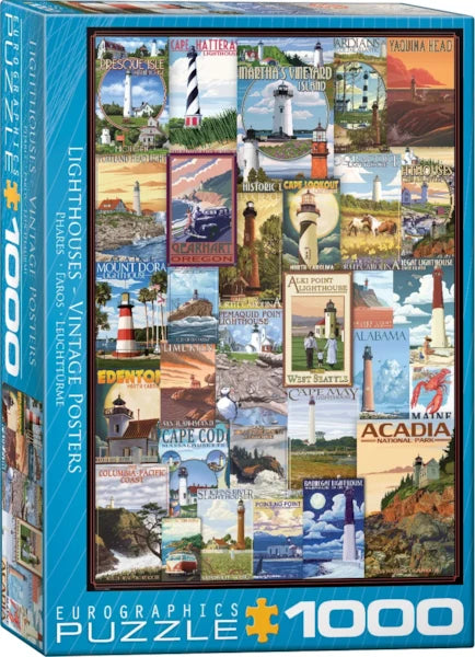 Eurographics 1000 Piece Puzzle  - Lighthouses Vintage Posters