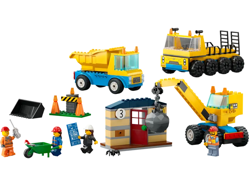 Lego City Construction Trucks and Wrecking Ball Crane 60391