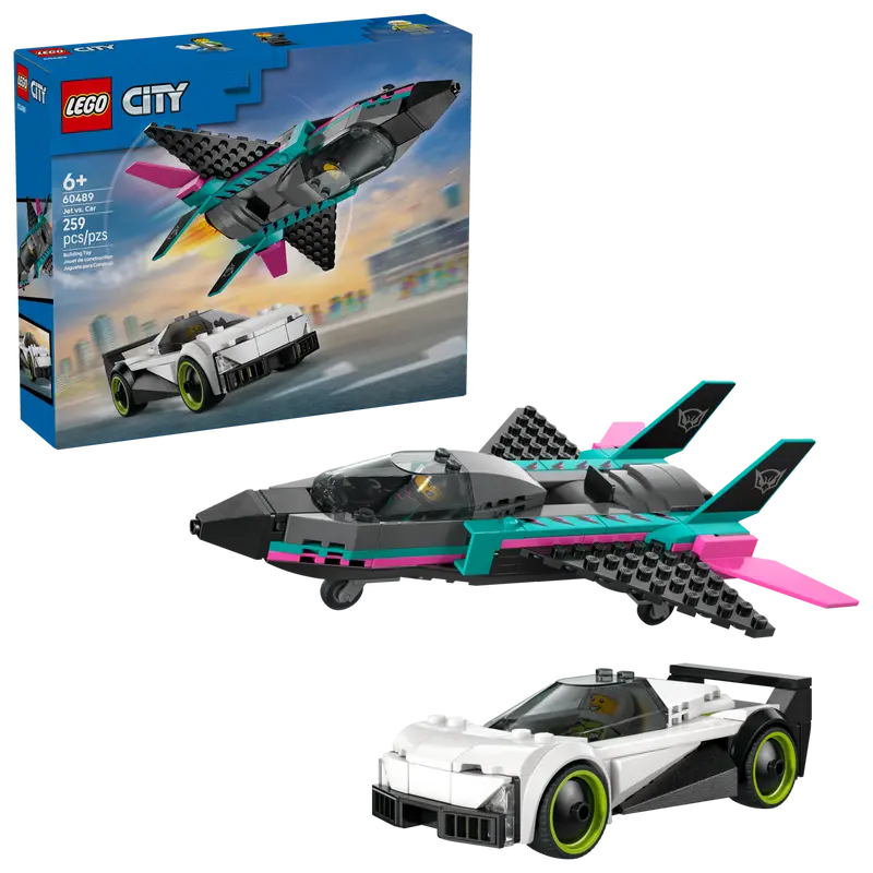 Lego City Jet vs. Car 60489