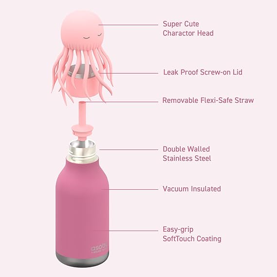 Asobu 16oz Bestie Bottle - Jellyfish Pink